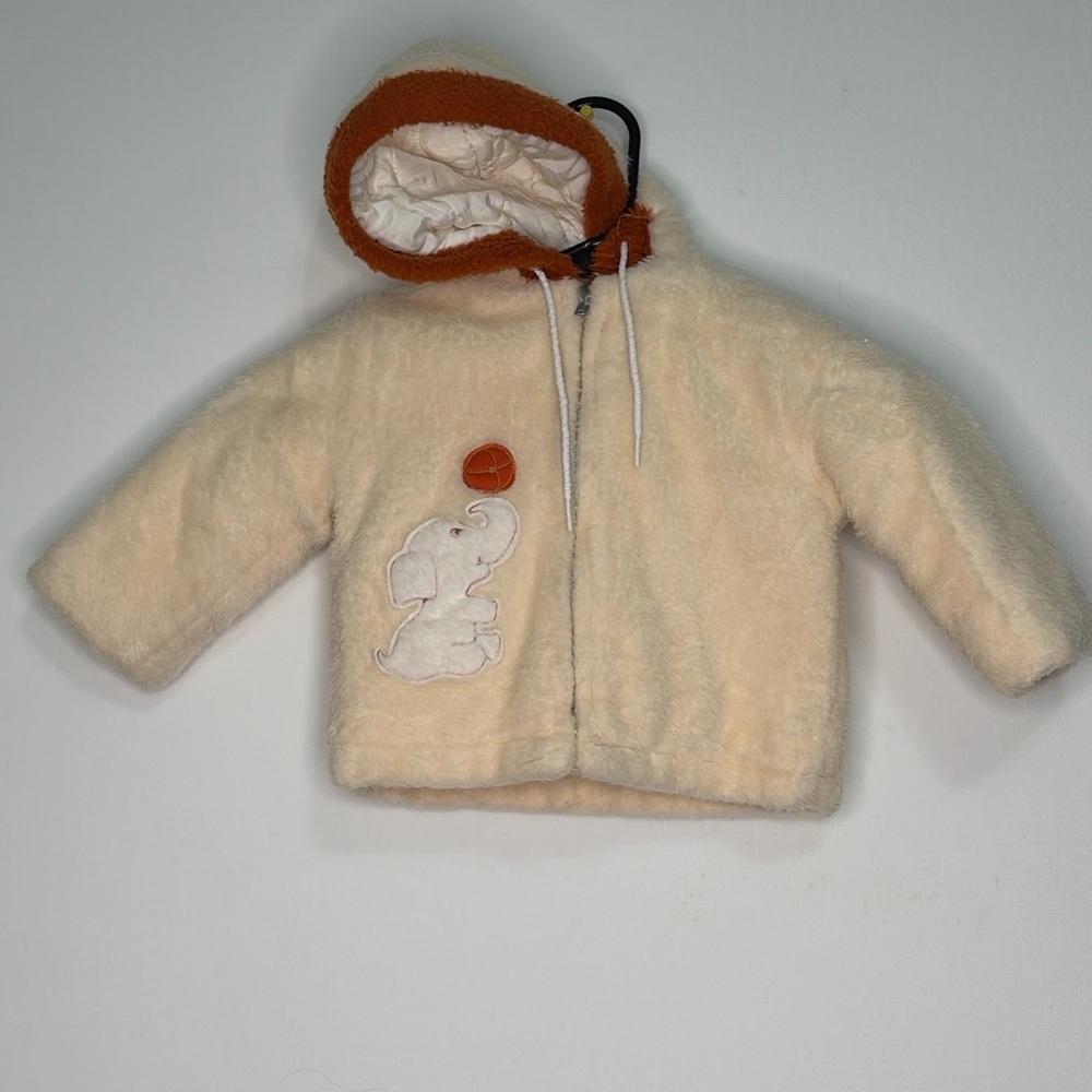 Vintage Sherpa Jacket JCPenney Toddletime Size 1.5 Elephant Patch(C36)✨✨
